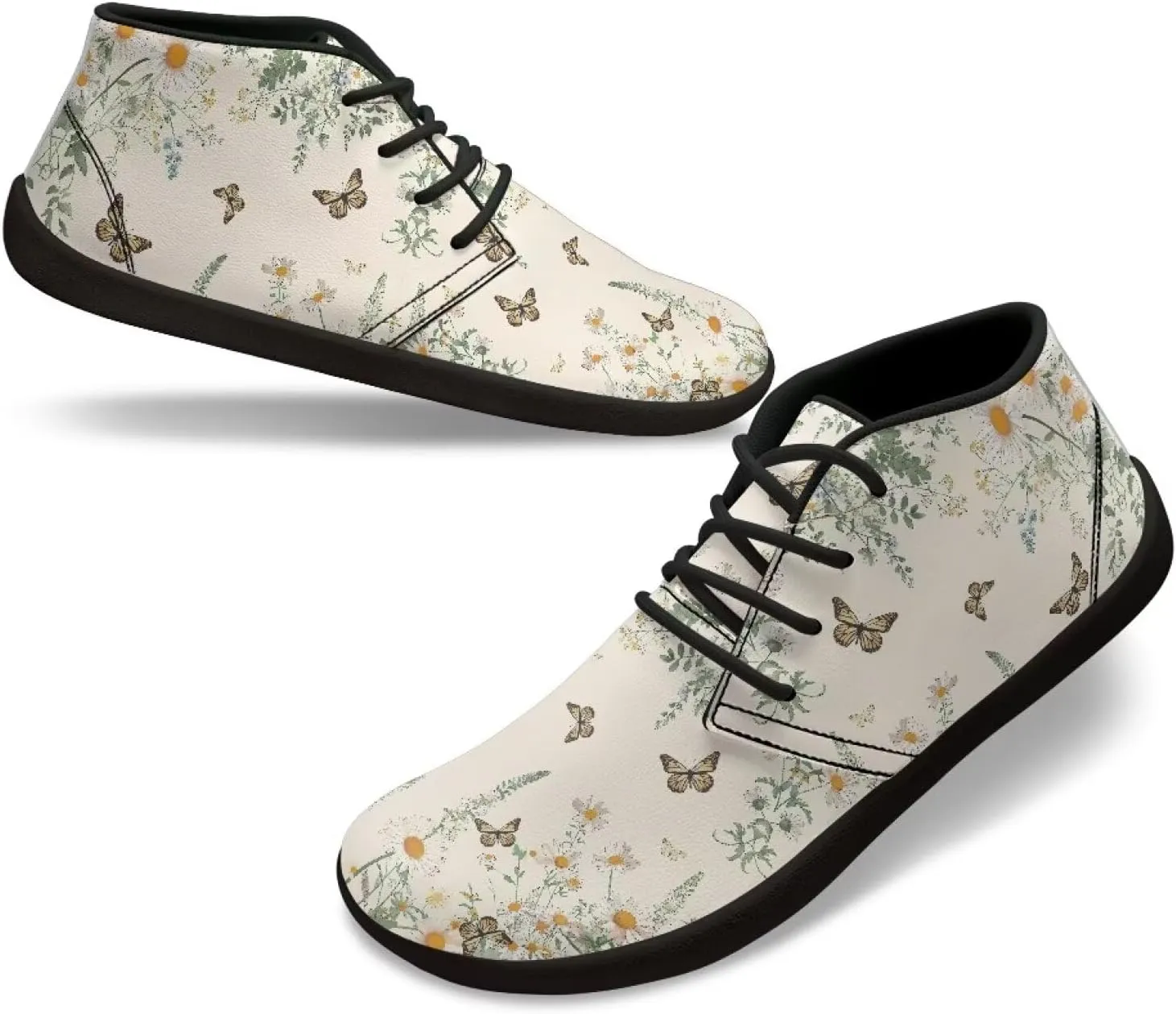 Trendy Womens Barefoot Shoes Leather Shoes for Women Low Top Sneakers