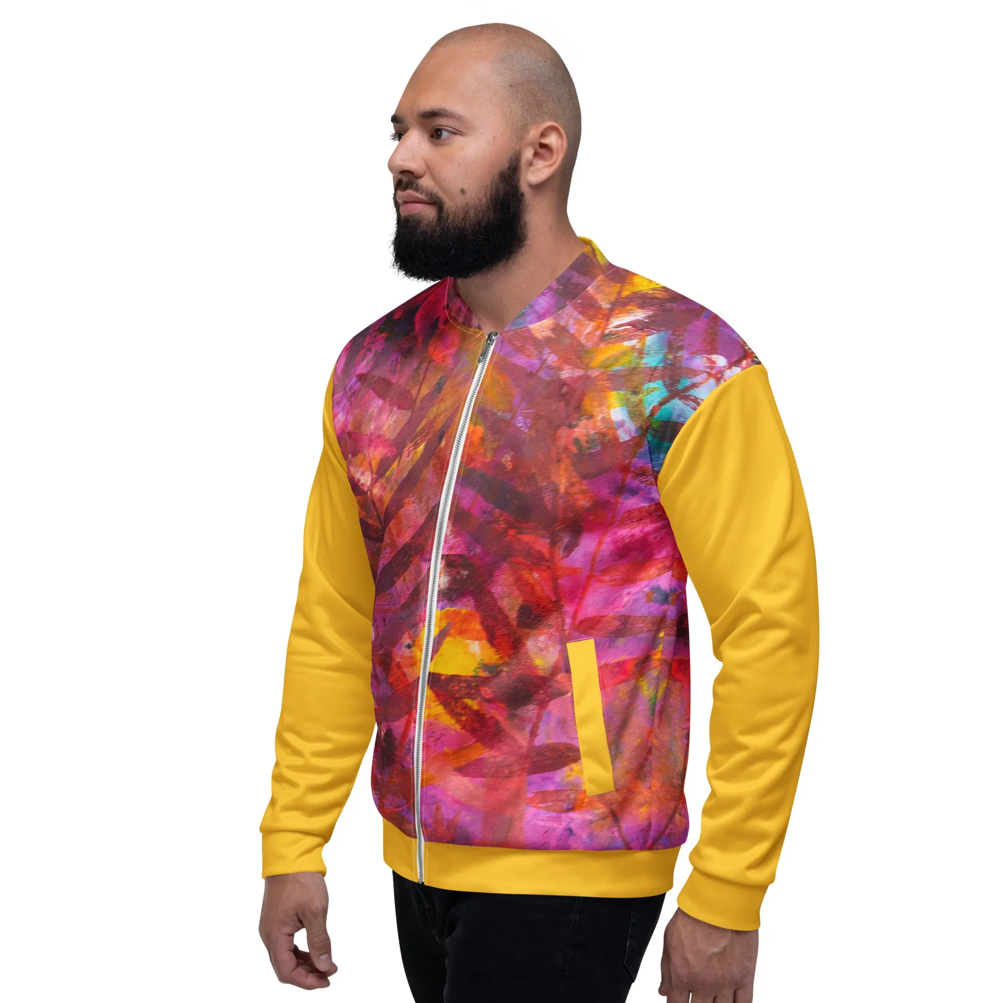 Tropical Escape Unisex Bomber Jacket – Vibrant & Bold