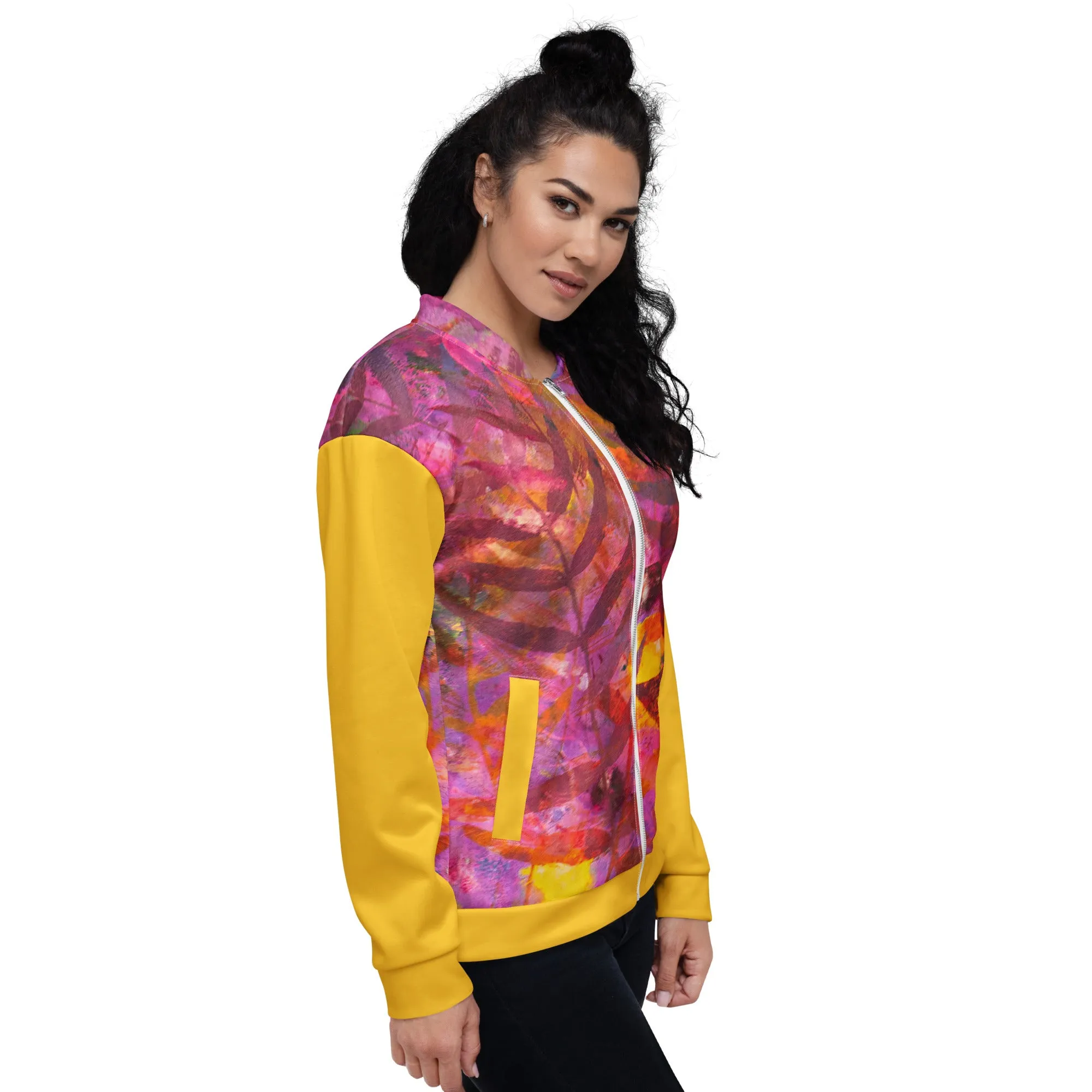 Tropical Escape Unisex Bomber Jacket – Vibrant & Bold