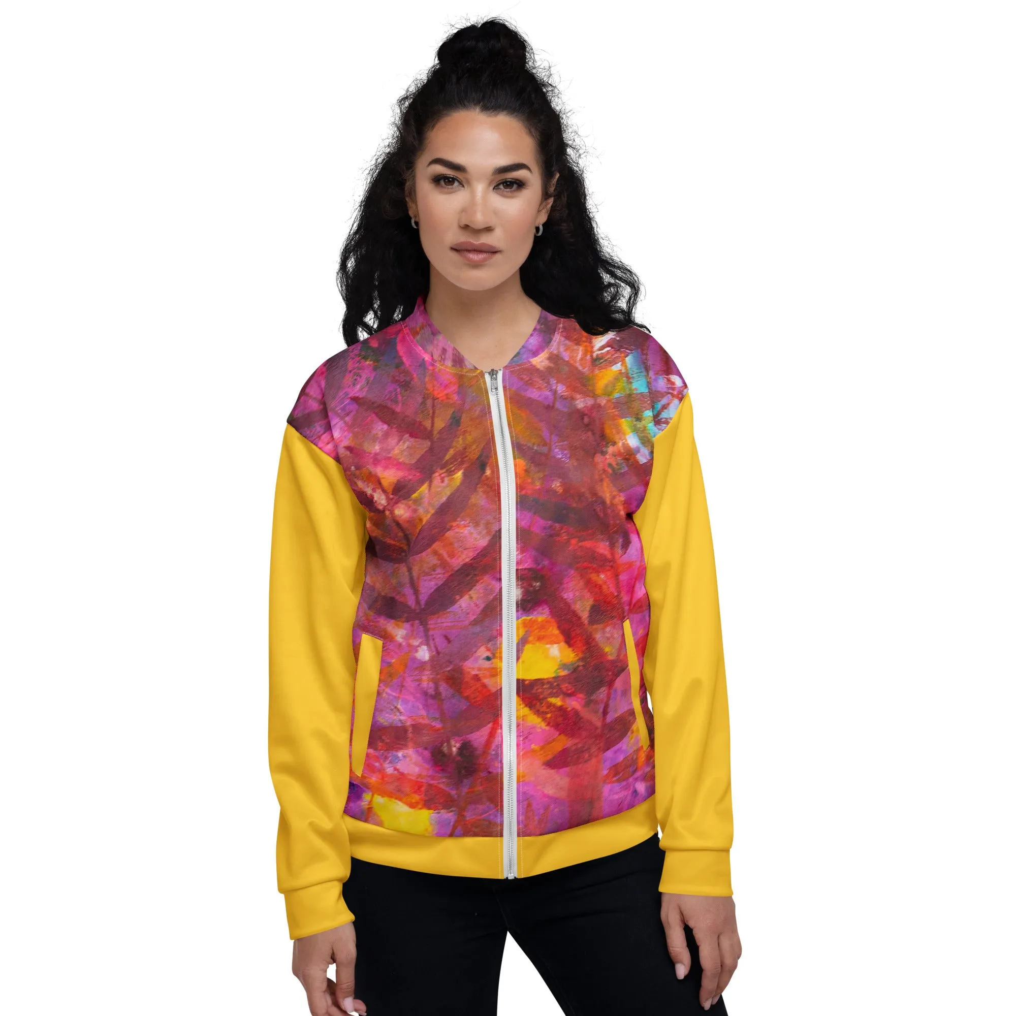 Tropical Escape Unisex Bomber Jacket – Vibrant & Bold