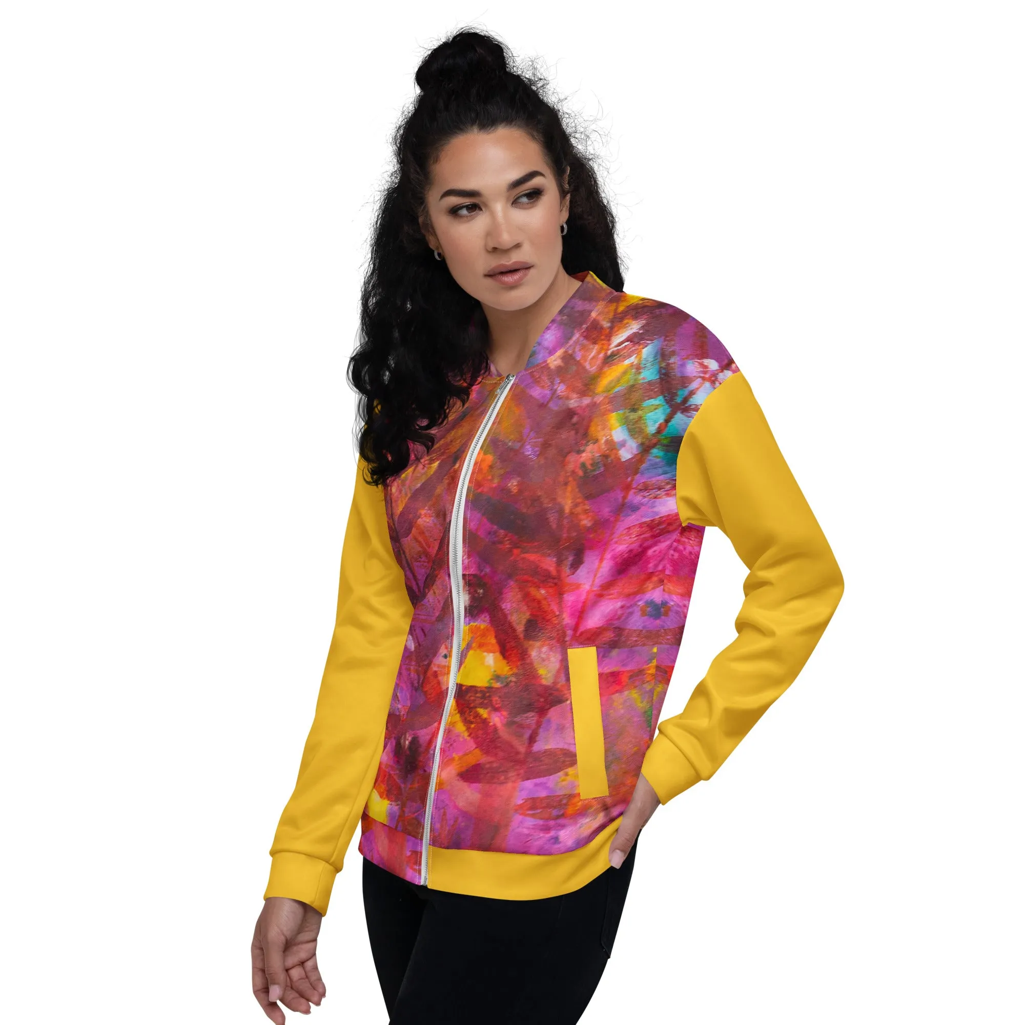 Tropical Escape Unisex Bomber Jacket – Vibrant & Bold