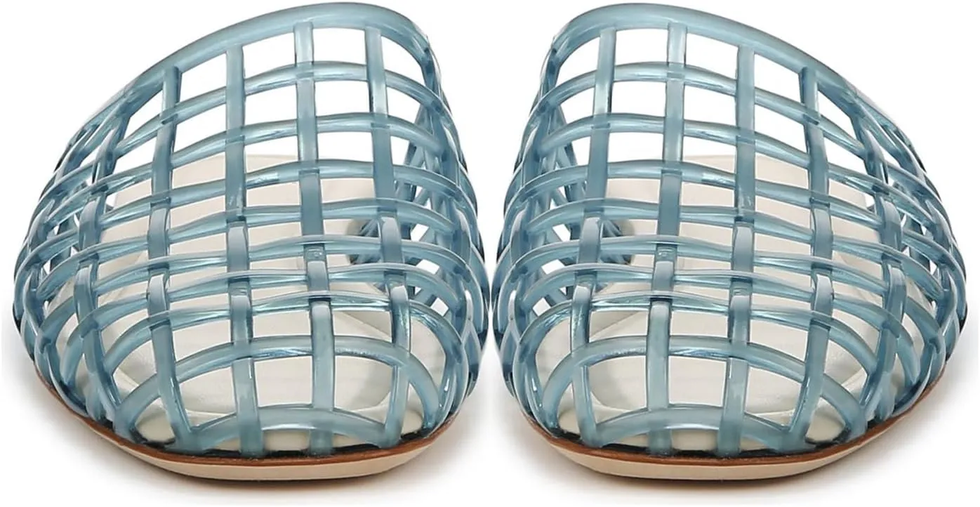UBWDU Womens Clear Jelly Shoes Slip on Closed Toe Jelly Mesh Flats Sandals Slides Comfortable Summer Beach Slippers