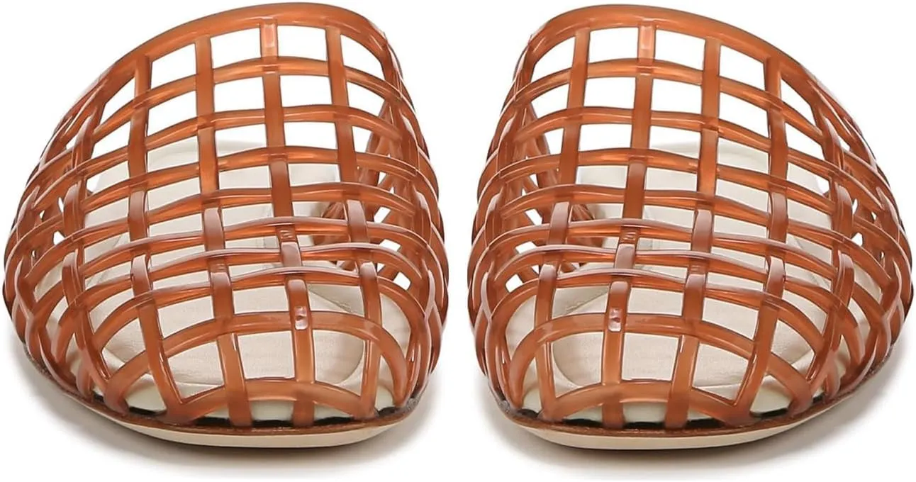 UBWDU Womens Clear Jelly Shoes Slip on Closed Toe Jelly Mesh Flats Sandals Slides Comfortable Summer Beach Slippers