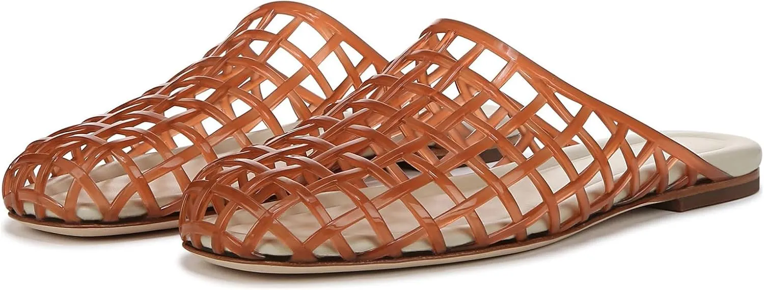 UBWDU Womens Clear Jelly Shoes Slip on Closed Toe Jelly Mesh Flats Sandals Slides Comfortable Summer Beach Slippers