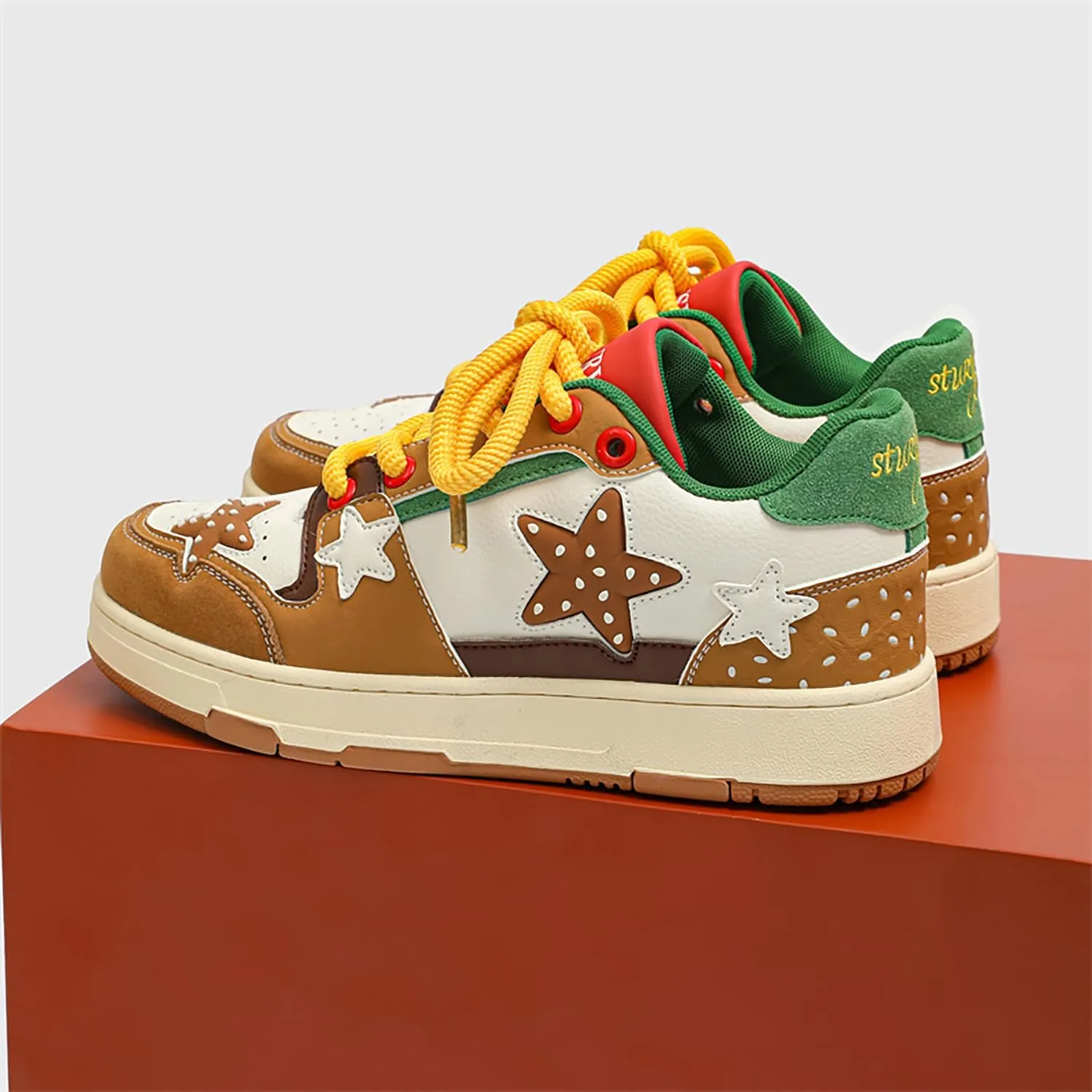 Unisex Stars Casual Walking Shoes Women's Cute Fashion Platform Chunky Sneakers Trendy Comfortable Men's Tennis