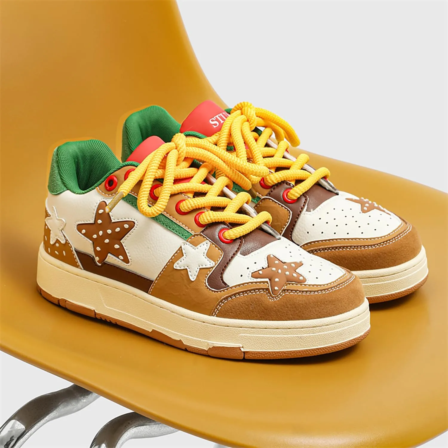 Unisex Stars Casual Walking Shoes Women's Cute Fashion Platform Chunky Sneakers Trendy Comfortable Men's Tennis