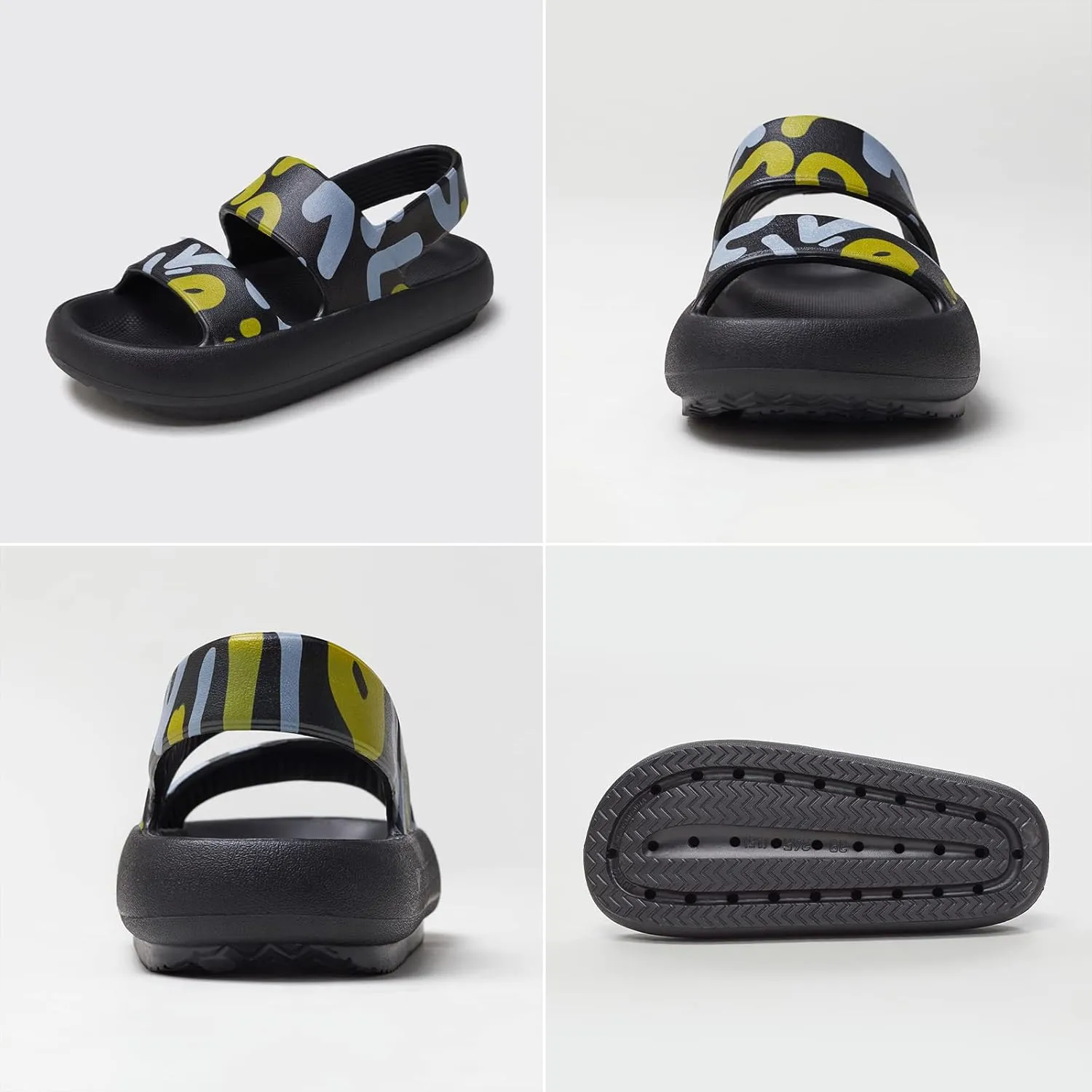 utune Sandals For Women,Casual Open Toe Cloud Slide Sandals Soft Thick Sole Non-Slip Indoor Outdoor Summer Sandal