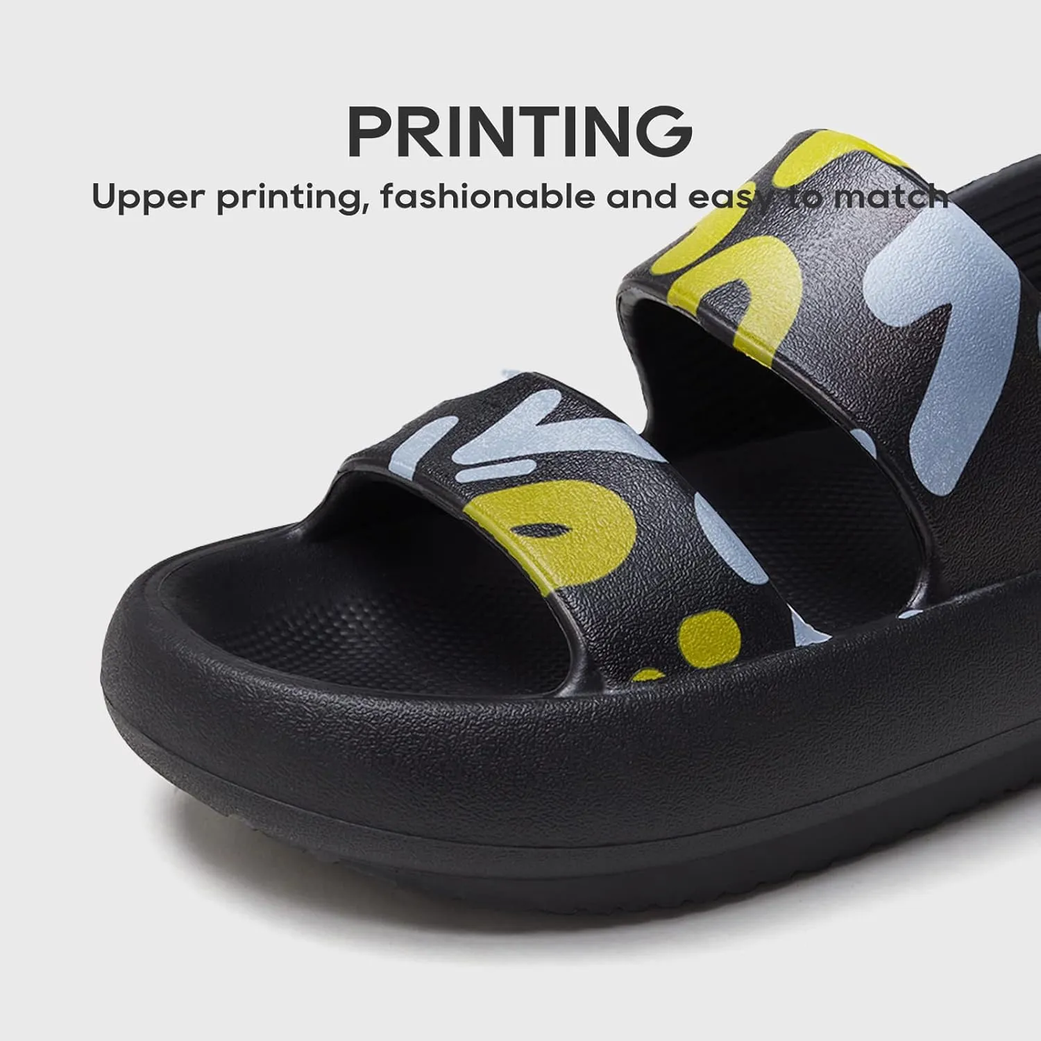 utune Sandals For Women,Casual Open Toe Cloud Slide Sandals Soft Thick Sole Non-Slip Indoor Outdoor Summer Sandal