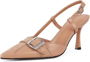 VOMIRA Heels for Women Stiletto Heels Pointed Toe Adjustable Buckle Strap Kitten Heels Pumps Shoes Office Dressy Heeled Sandals
