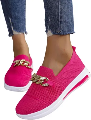 Walking Sneakers for Women Summer Comfortable Slip On Sneakers Breathable Mesh Low Top Lightweight Wide Width Shoe