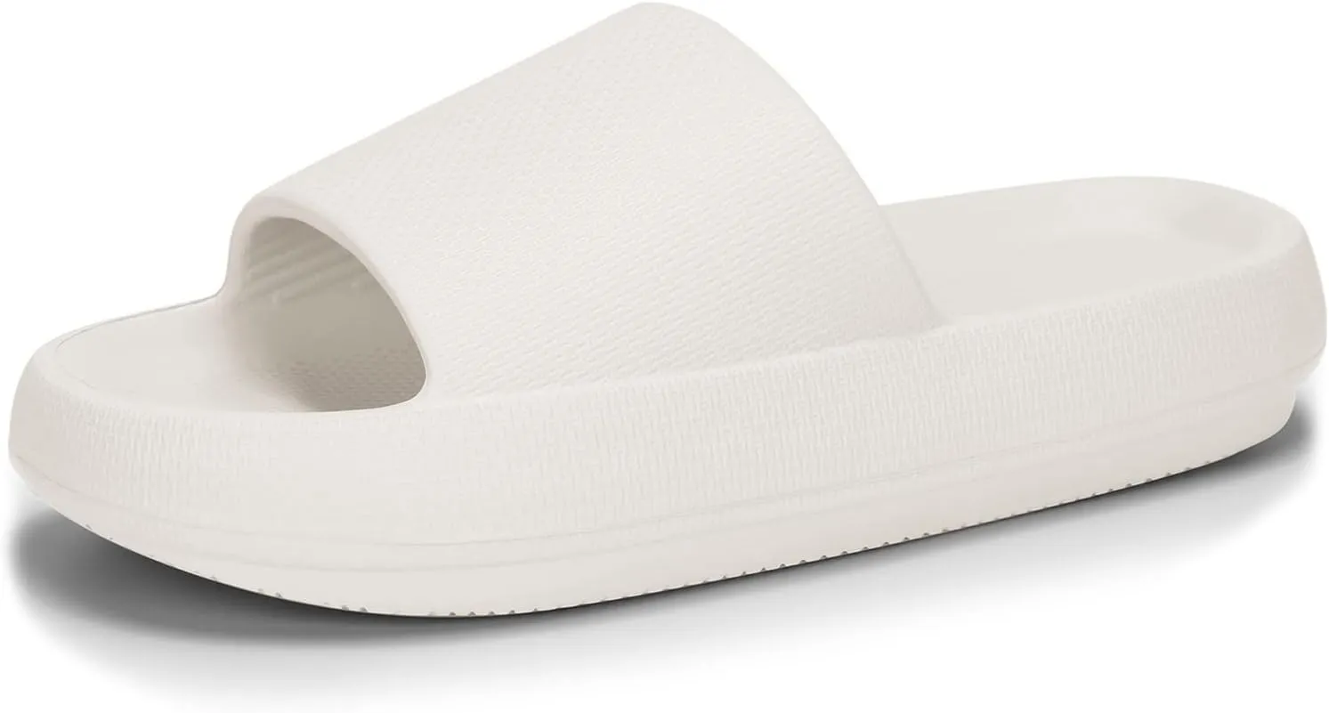 welltree Slides for Women Men Pillow Slippers Non-Slip Bathroom Shower Sandals Soft Thick Sole Indoor and Outdoor Slides