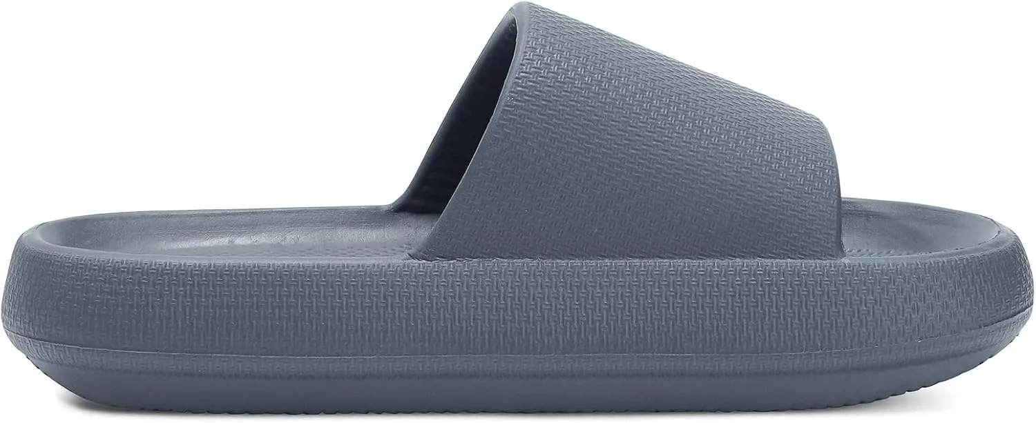welltree Slides for Women Men Pillow Slippers Non-Slip Bathroom Shower Sandals Soft Thick Sole Indoor and Outdoor Slides