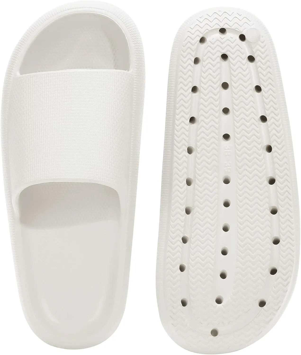 welltree Slides for Women Men Pillow Slippers Non-Slip Bathroom Shower Sandals Soft Thick Sole Indoor and Outdoor Slides