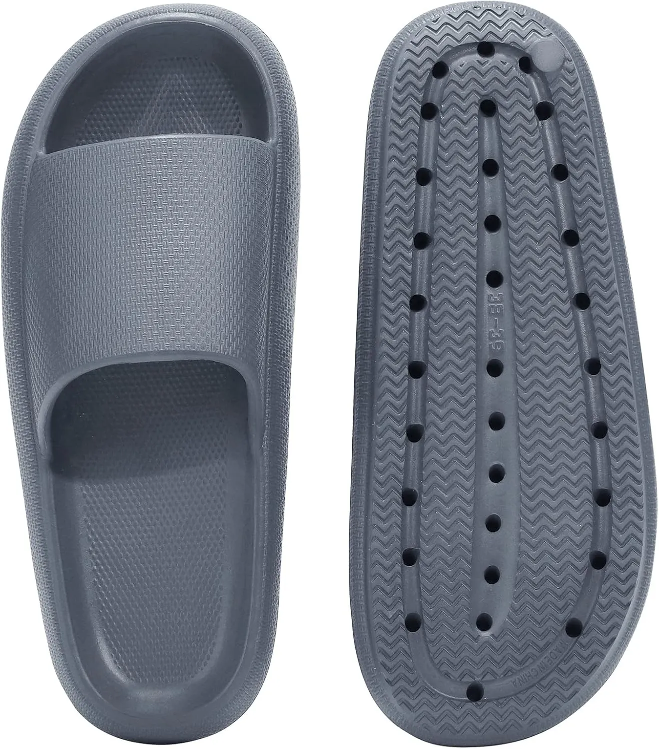 welltree Slides for Women Men Pillow Slippers Non-Slip Bathroom Shower Sandals Soft Thick Sole Indoor and Outdoor Slides