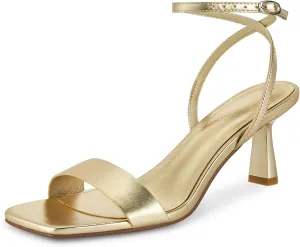 wetkiss Kitten Heels Women Heels Sandals Low Heels Cute Heels Strappy Heels Square Toe Heels Black Nude Gold