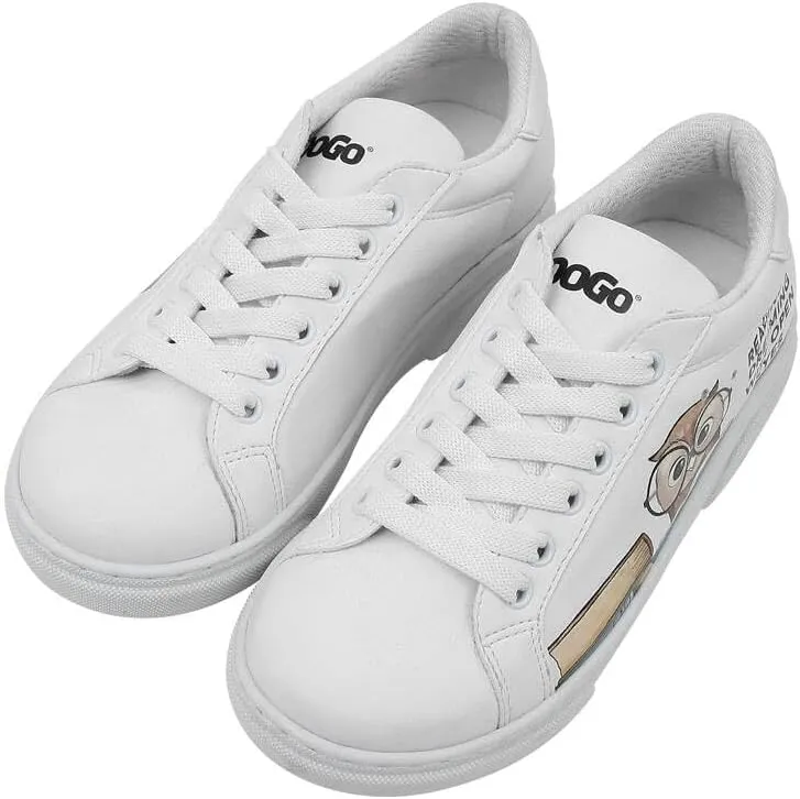 White Sneakers for Kids - Vegan Leather and Unique Design Fashion Sneakers for Kids