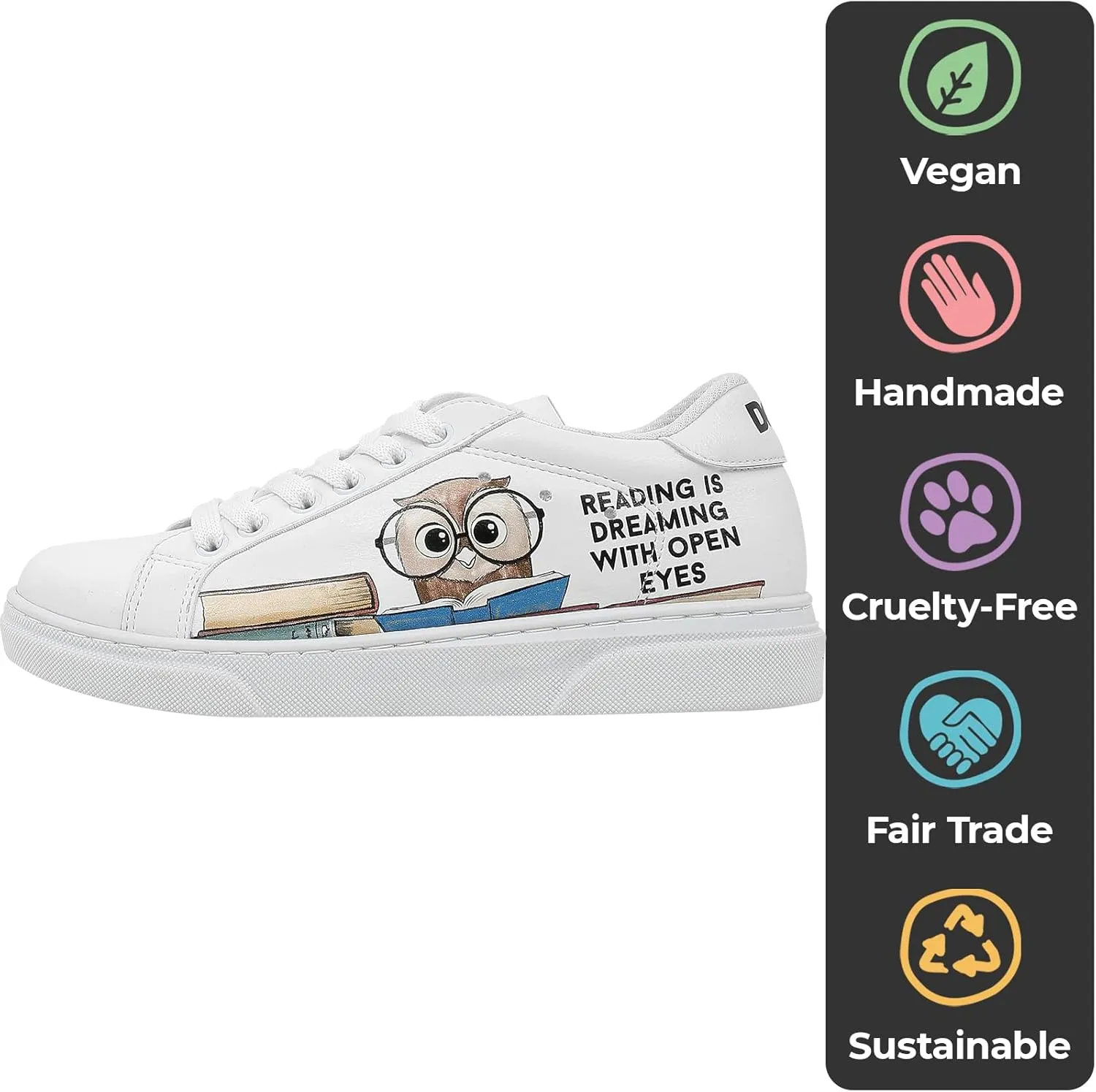 White Sneakers for Kids - Vegan Leather and Unique Design Fashion Sneakers for Kids