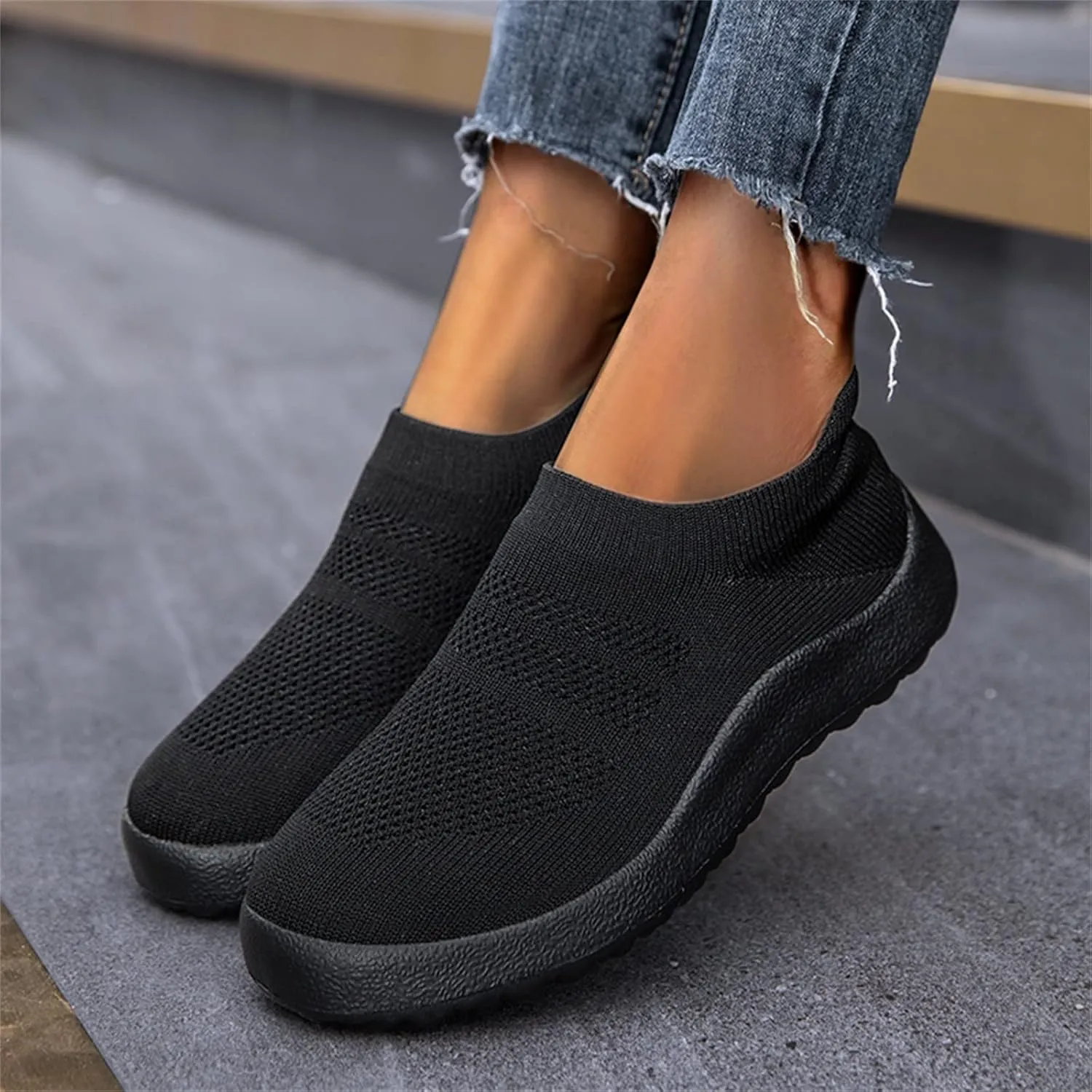 White Sneakers for Women Platform Wide Walking Shoes Women Slip Ons Brown Walking Shoes Women Wide Sneakers for Women Fashion Platform White Slip On Shoes for Women with Arch Support