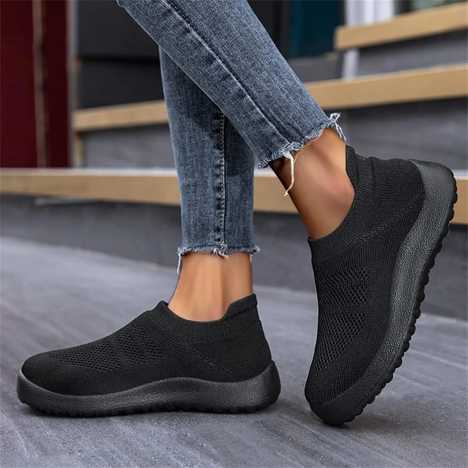 White Sneakers for Women Platform Wide Walking Shoes Women Slip Ons Brown Walking Shoes Women Wide Sneakers for Women Fashion Platform White Slip On Shoes for Women with Arch Support