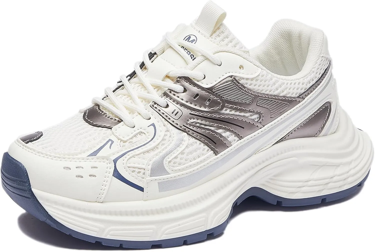 Women Breathable Mesh Chunky Sneakers Trendy Lace-up Casual Shoes Everyday Gym Walking Shoes