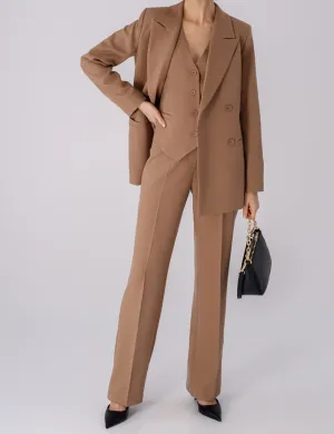 Women Suit 3Piece Stylish Slim Fit Peak Lapel Biazer (Blazer Vest Pants)