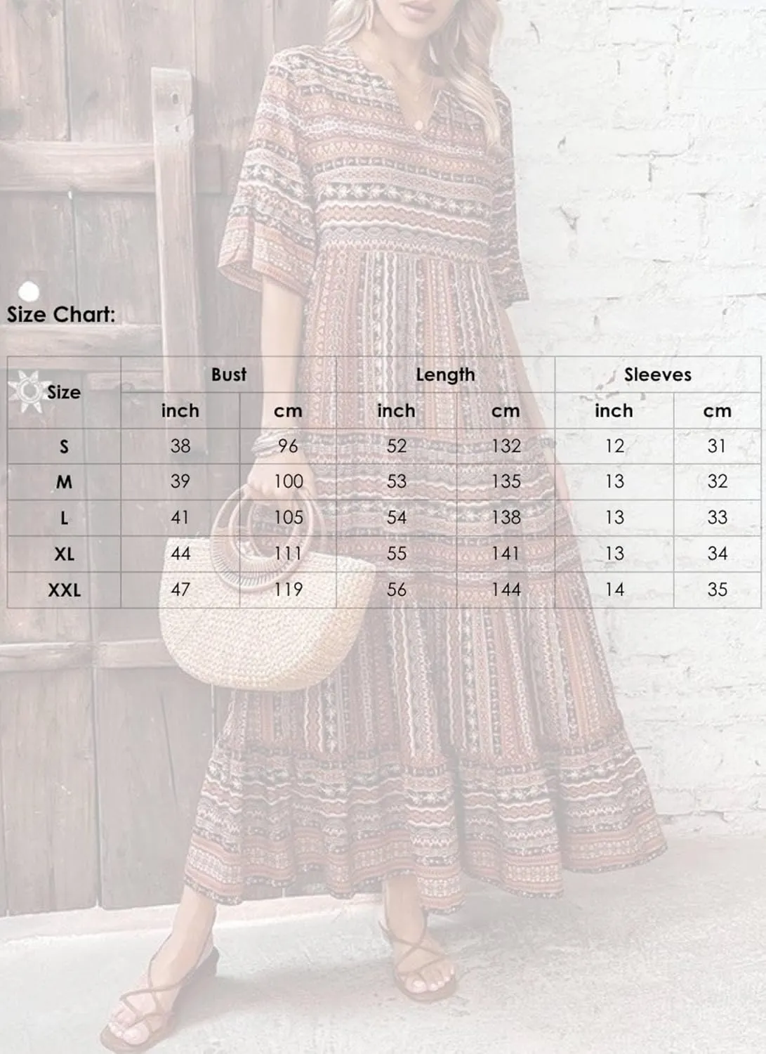 Women's 2025 Summer Retro Brown Half Sleeve V-Neck A-Line Maxi Dress Casual Outdoor Beach Vacation Travel Outfits