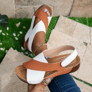 Women's arch support sandals - Comfortable wearing design, soft fabric lining and TPR sole, comfortable toe-opening casual beach all day long