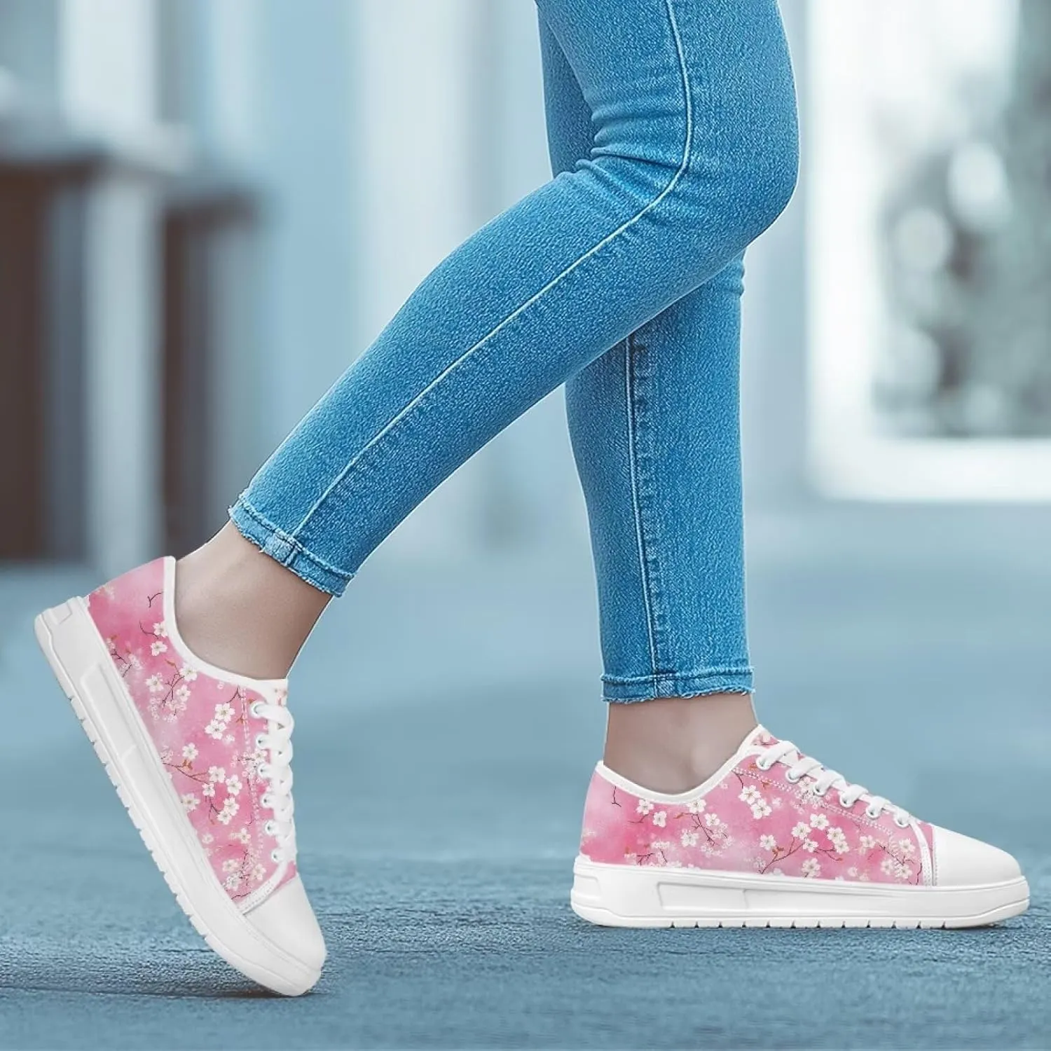 Womens Canvas Sneakers Flower Shoes for Women Lightweight & Comfort Casual Shoes