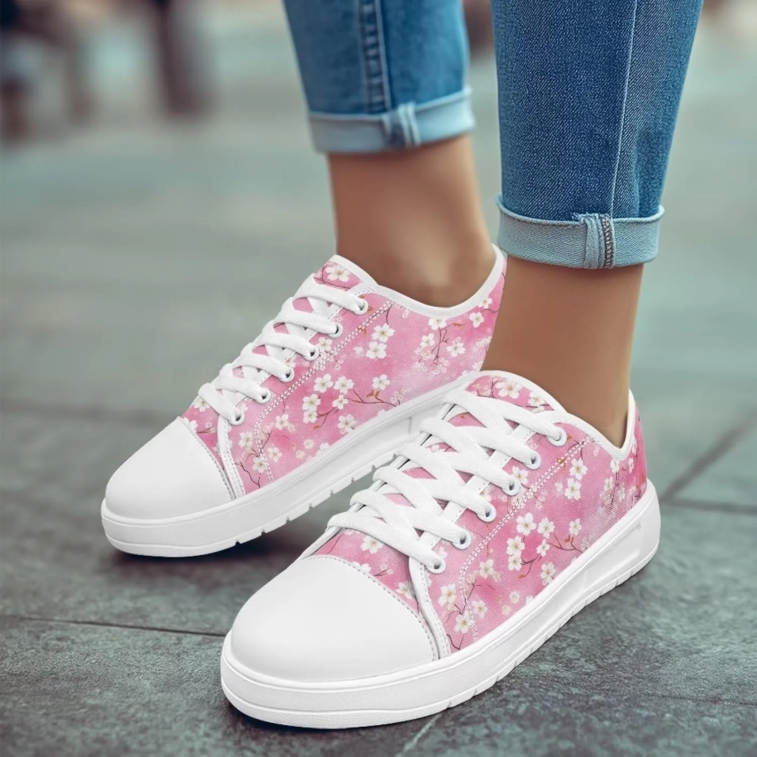 Womens Canvas Sneakers Flower Shoes for Women Lightweight & Comfort Casual Shoes