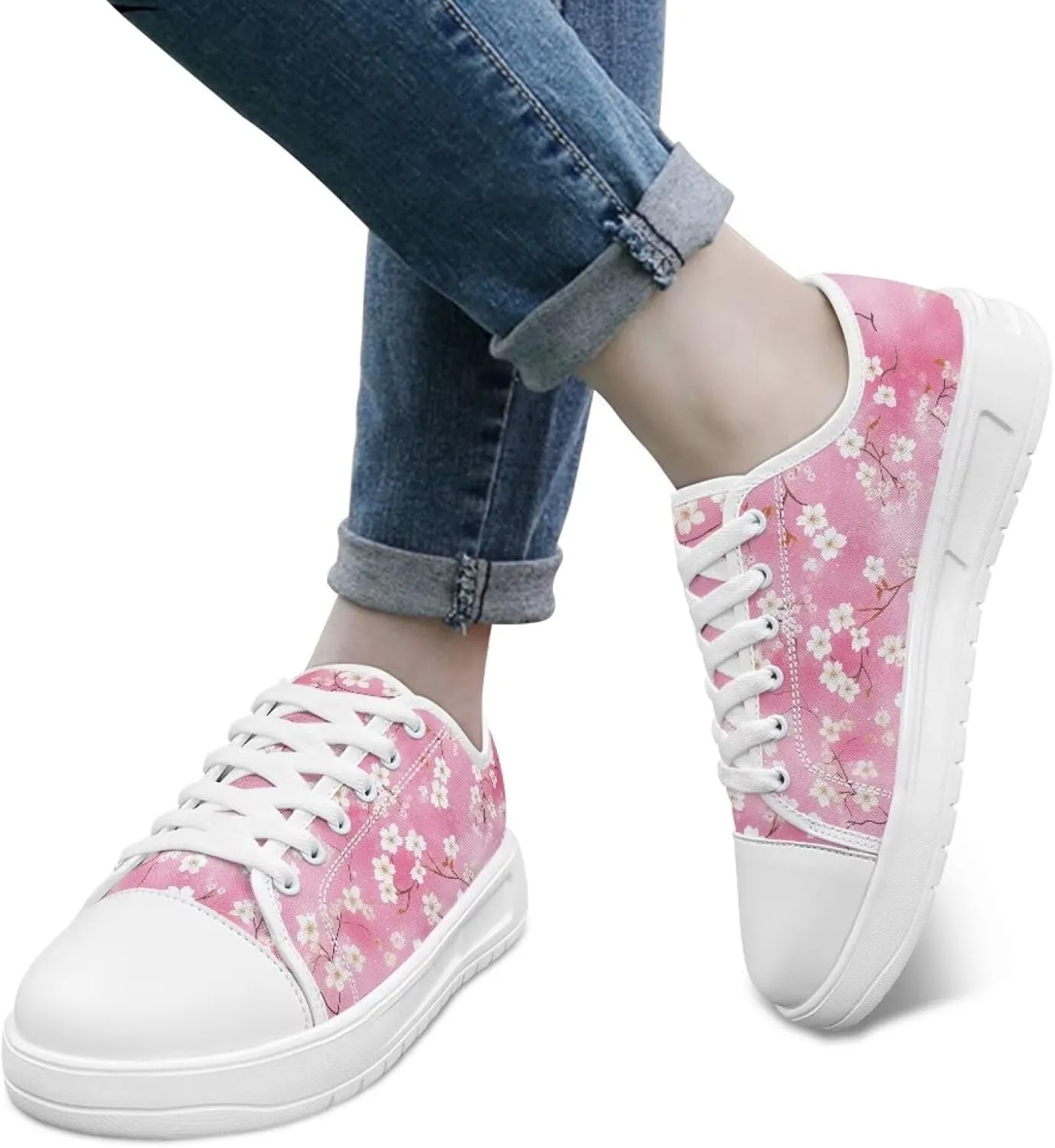 Womens Canvas Sneakers Flower Shoes for Women Lightweight & Comfort Casual Shoes