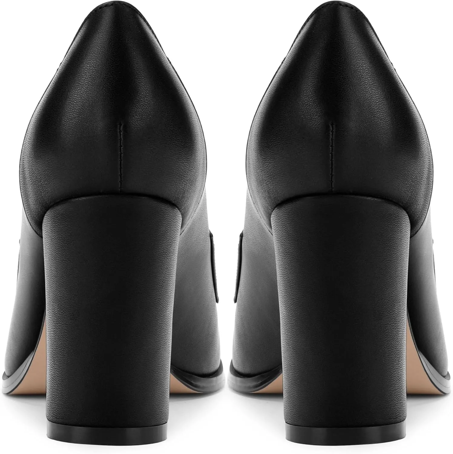 Womens Chunky Block Heels for Women Square Toe Matte Pumps, Slip on Loafers Office Party Prom Shoes 3 inch