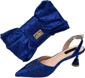 Women's Fuchsia African-Italian Fusion Set - Satin Bow-Embellished Pumps & Floral Appliqué Clutch for Spring Weddings