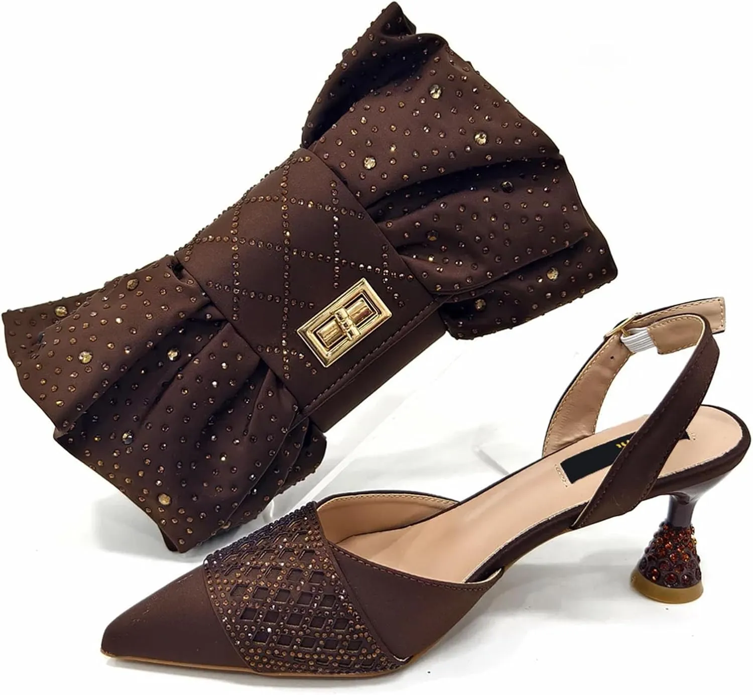 Women's Fuchsia African-Italian Fusion Set - Satin Bow-Embellished Pumps & Floral Appliqué Clutch for Spring Weddings