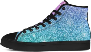 Women's Glitter Shoes High Top Canvas Sneakers Lace Up Casual Walking Shoes Gifts for Girlfriend Ladies