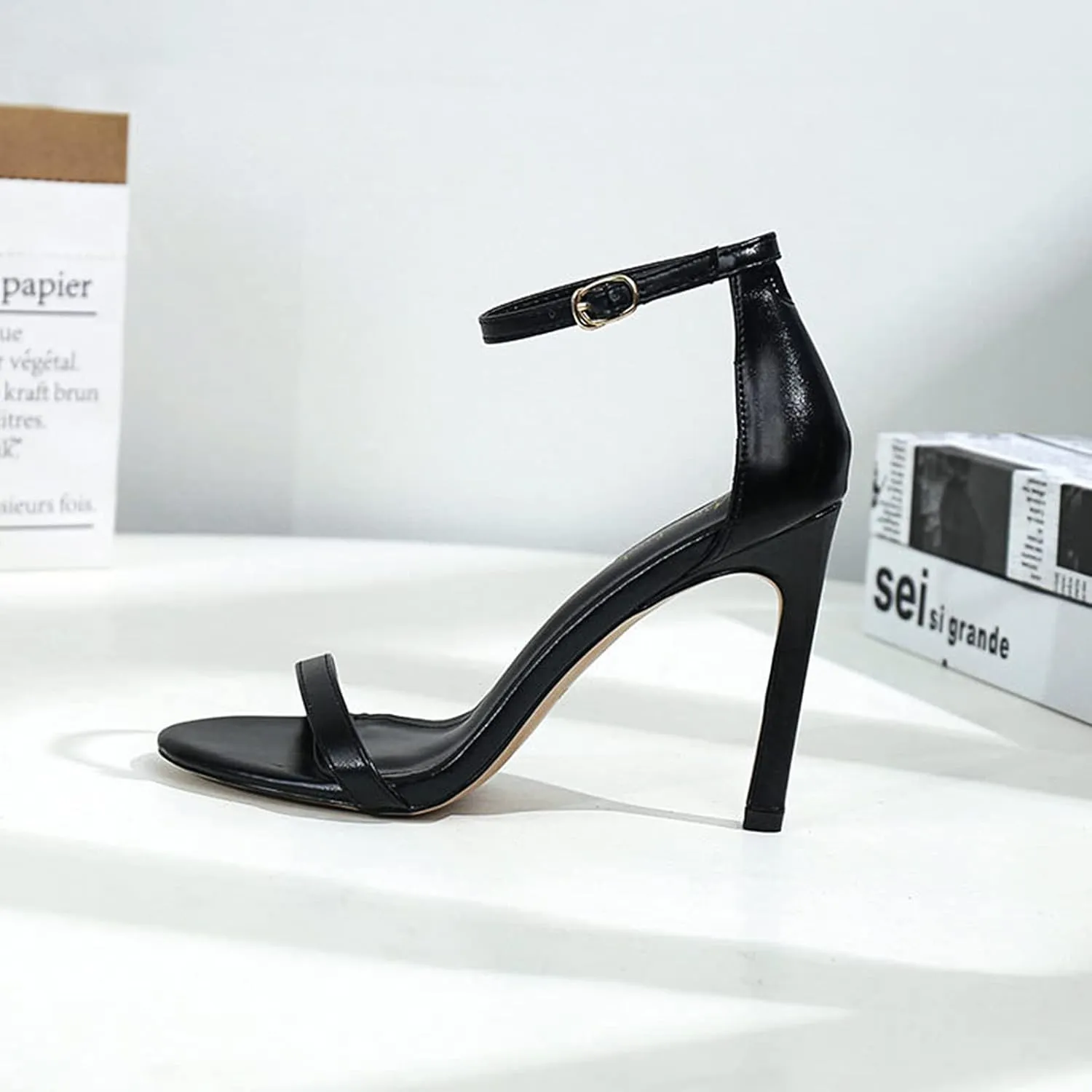 Women's High Stilettos Heels for Women Open Toe Strap Pump Heeled Sandals Wedding Bridal Party Prom Dress Shoes