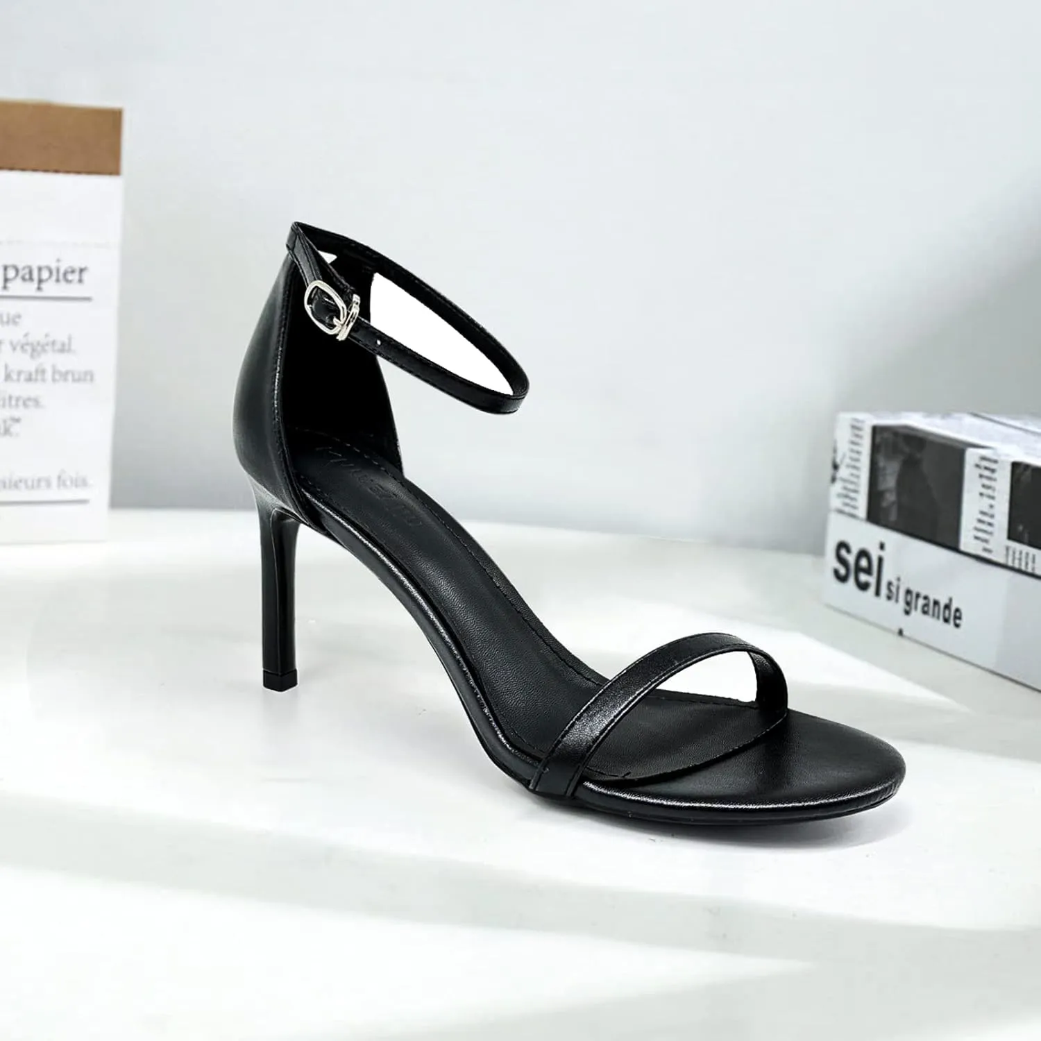 Women's High Stilettos Heels for Women Open Toe Strap Pump Heeled Sandals Wedding Bridal Party Prom Dress Shoes