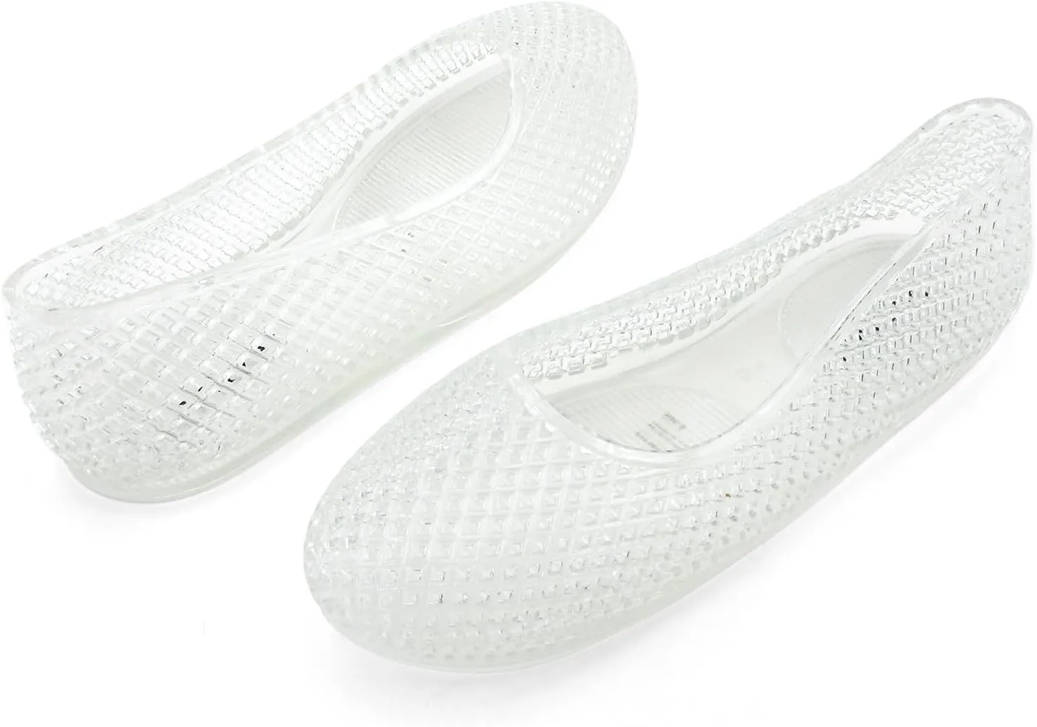Women's Jelly Mesh Ballet Flats Clear Hollow Slip On Flat Sandals Casual Round Toe Balleria Flat Shoes