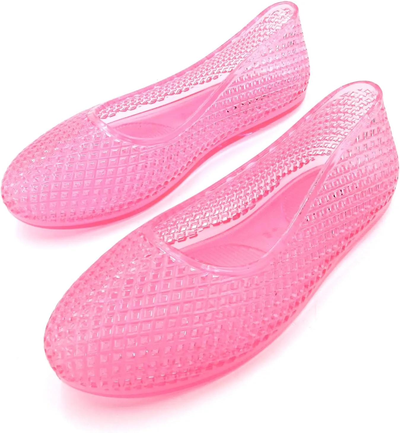 Women's Jelly Mesh Ballet Flats Clear Hollow Slip On Flat Sandals Casual Round Toe Balleria Flat Shoes