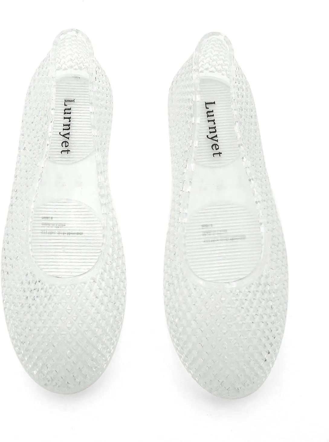 Women's Jelly Mesh Ballet Flats Clear Hollow Slip On Flat Sandals Casual Round Toe Balleria Flat Shoes