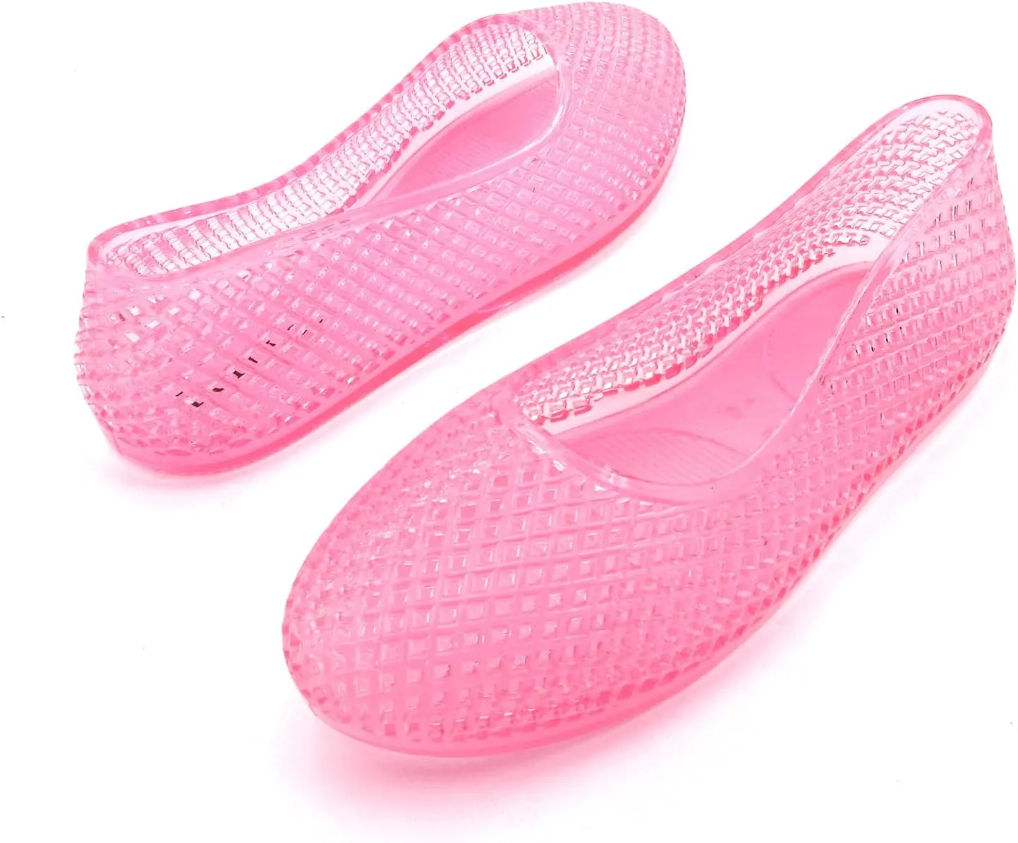 Women's Jelly Mesh Ballet Flats Clear Hollow Slip On Flat Sandals Casual Round Toe Balleria Flat Shoes