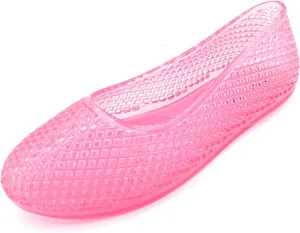 Women's Jelly Mesh Ballet Flats Clear Hollow Slip On Flat Sandals Casual Round Toe Balleria Flat Shoes