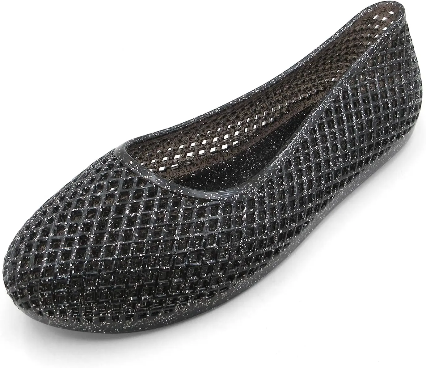 Women's Jelly Mesh Ballet Flats Clear Hollow Slip On Flat Sandals Casual Round Toe Balleria Flat Shoes