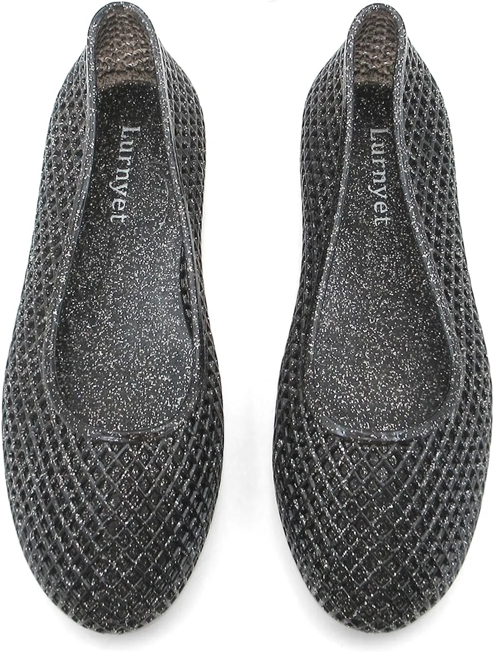 Women's Jelly Mesh Ballet Flats Clear Hollow Slip On Flat Sandals Casual Round Toe Balleria Flat Shoes