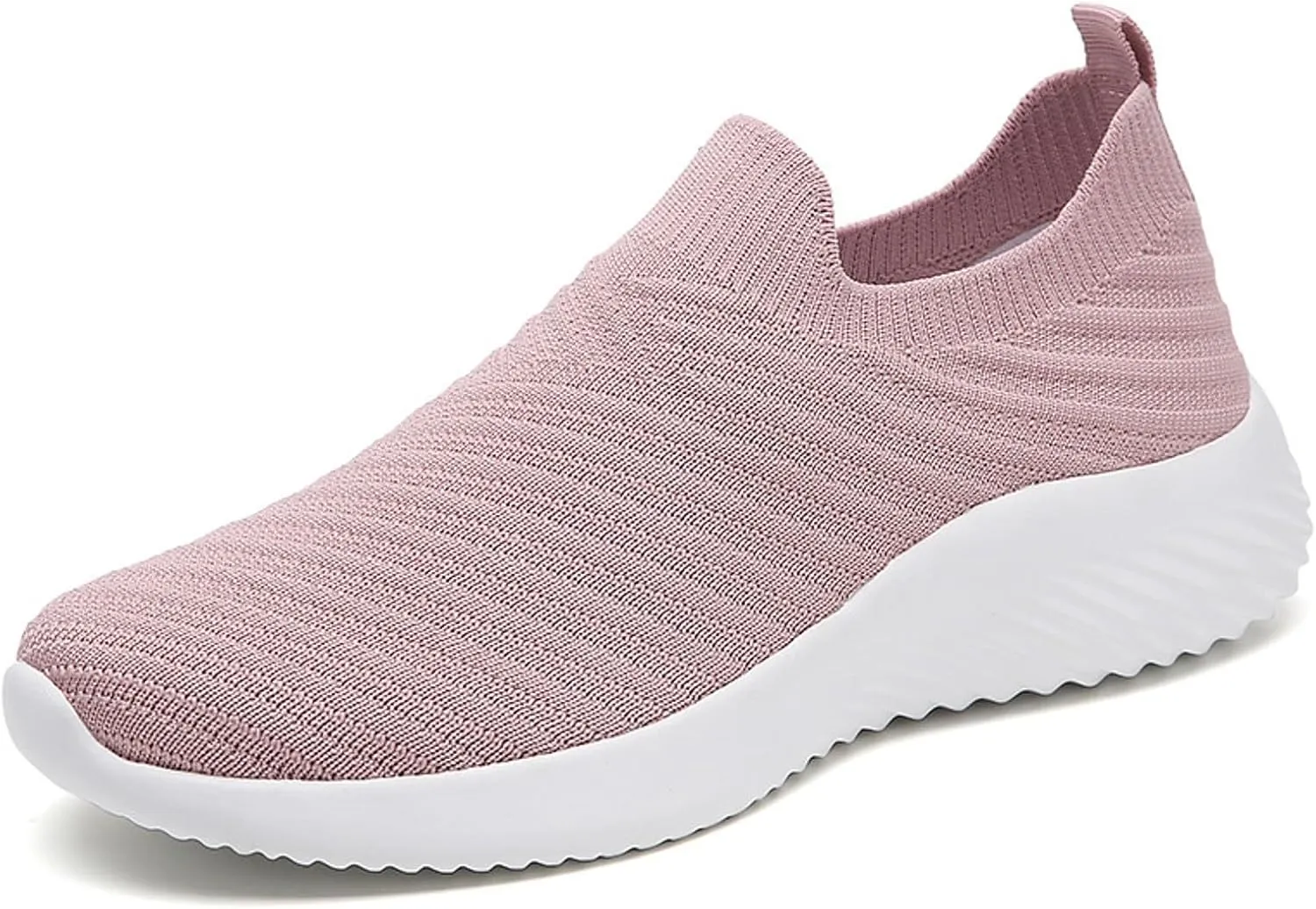 Women's Knit Slip-On Athletic Shoes - Lightweight Breathable Sneakers Cushioned Comfort Sock Shoes, Slip on Walking Shoes for Running, Gym, Tennis, Workout, Travel and Casual Wear