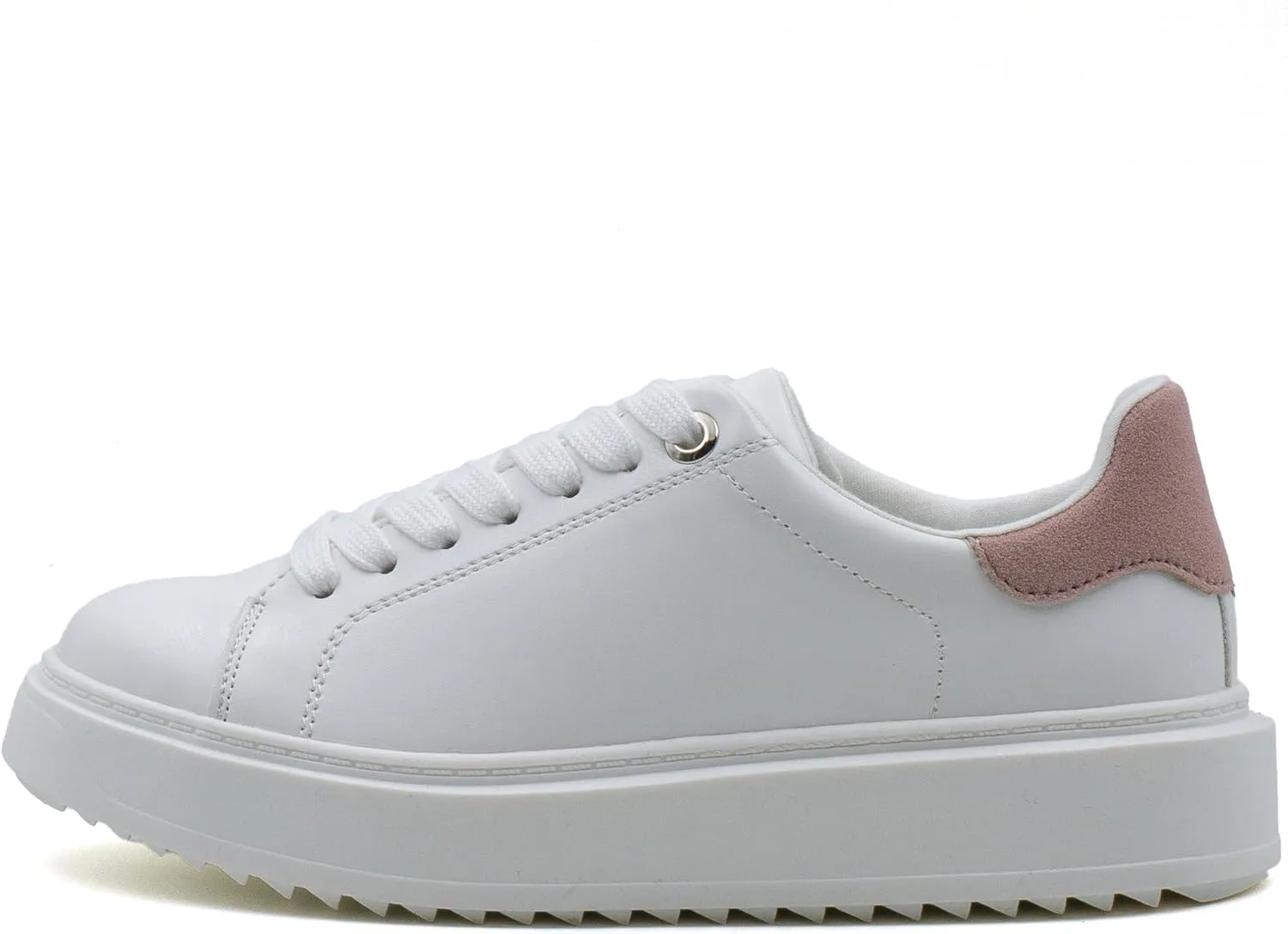 Women's Lace Up Platform Sneakers, Elevated Sole, Classic Trendy Comfortable Fashion PU Shoes