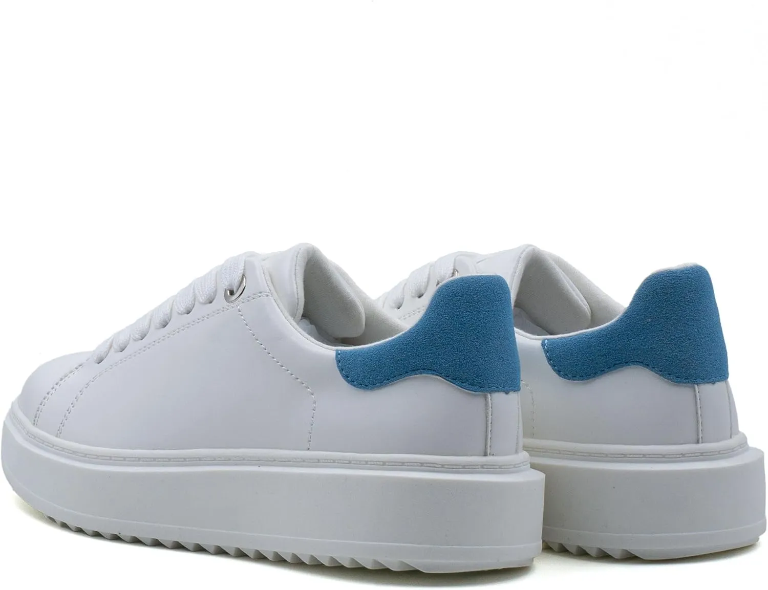 Women's Lace Up Platform Sneakers, Elevated Sole, Classic Trendy Comfortable Fashion PU Shoes