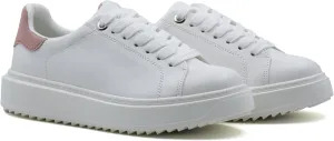 Women's Lace Up Platform Sneakers, Elevated Sole, Classic Trendy Comfortable Fashion PU Shoes