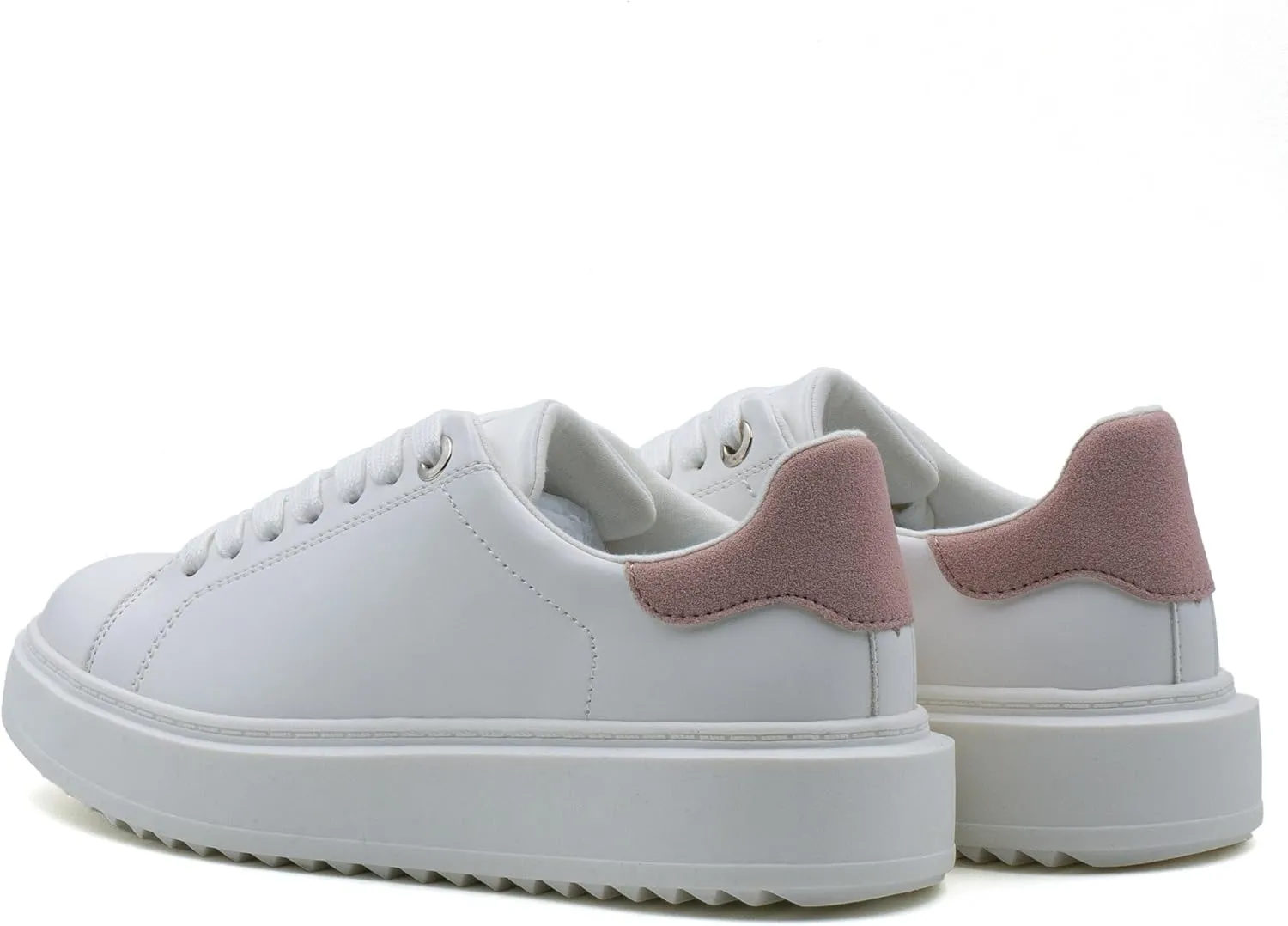 Women's Lace Up Platform Sneakers, Elevated Sole, Classic Trendy Comfortable Fashion PU Shoes
