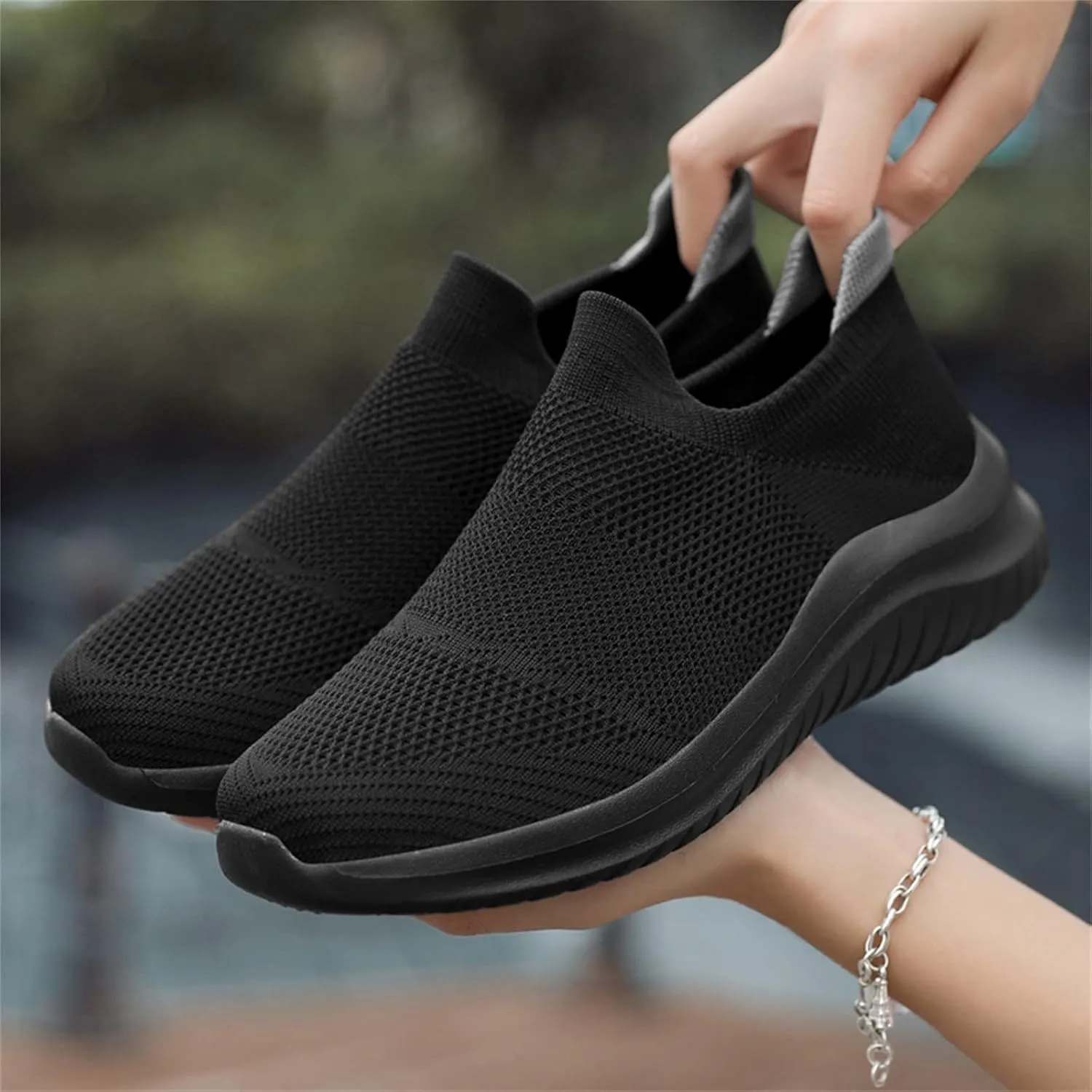 Womens Ladies Walking Running Shoes Slip On Lightweight Running Shoes for Men Wide Women Shoes Casual Waterproof Sneakers Red Tennis Shoe Trainers Shoe