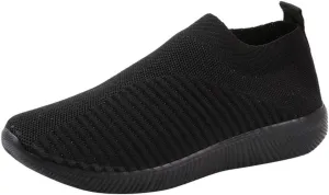 Womens Ladies Walking Running Shoes Slip On Lightweight Tennis Shoes Womens Casual Women's Casual Shoes Men's Fashion Sneakers Black Tennis Shoe Trainers Shoe
